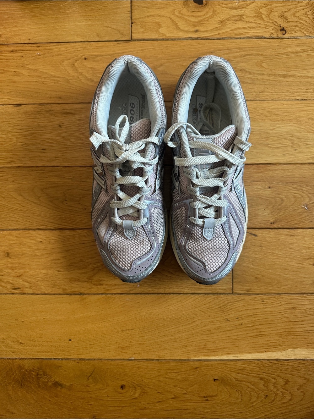 New Balance Pink and Gray Mesh Running Shoes